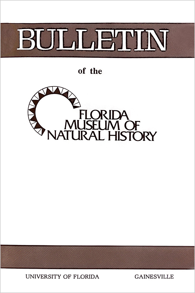 Journal cover with title Bulletin of the Florida Museum of Natural History and the text University of Florida Gainesville
