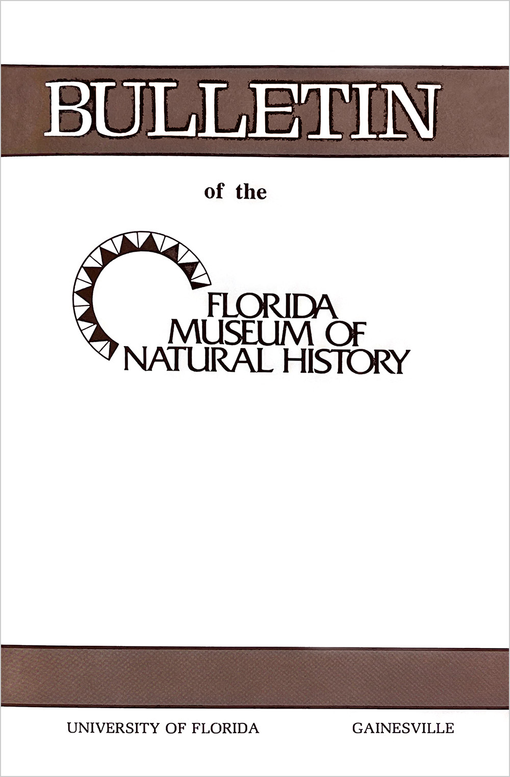Journal cover with title Bulletin of the Florida Museum of Natural History